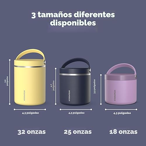 Miniatura 5 de Hydrapeak Tarro de comida de acero inoxidable con aislamiento al vacío de 25 onzas para comida caliente y fría, recipiente de boca ancha a prueba