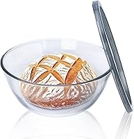 Ajrwiiy 4.7 Quart Large Glass Mixing Bowl for Sourdough Bread Proofing with Lid - Heat-Resistant Borosilicate Proofing Bowl