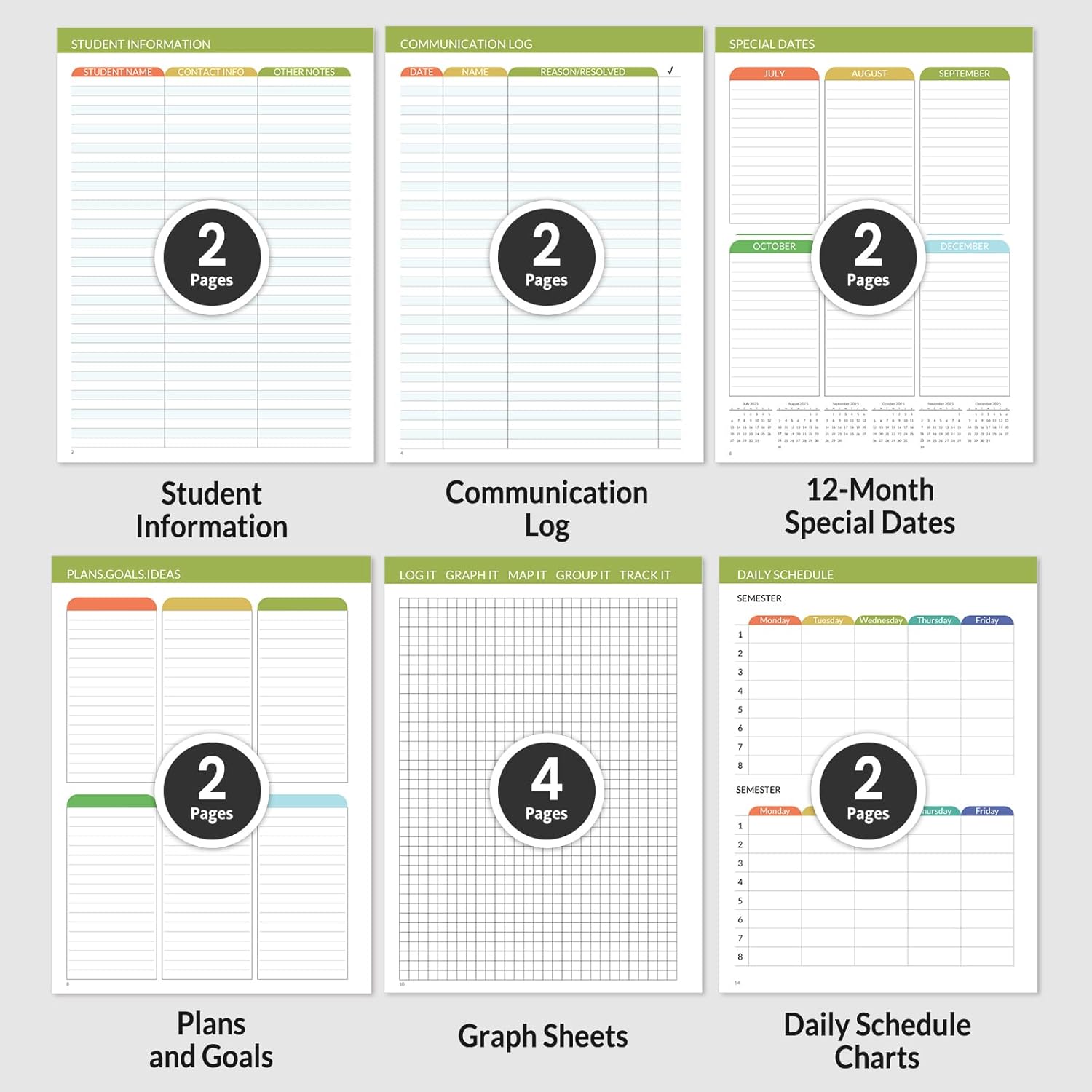 SUNEE Teacher Planner 2026-2027 Academic Year, Lite Lesson Planner Book with 7 Periods Jul 2026 - Jun 2027, 8.5"x11" Daily Weekly and Monthly Organizers, Plan Book with Pocket Folder, Color Tabs,Blue image 5