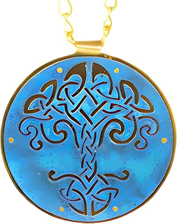 Handmade Bronze Tree of Life Medallion Jewelry Gift for Women and Men Unique Large Bronze Chain Celtic Style Design Long Thick Chain Handcrafted