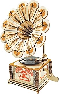 ToyHero® 3D grammophon drewniane puzzle DIY instrument muzyczny puzzle nauczycielski rzemiosło montaż model zabawka dla dzieci młodzieży dorosłych prezent