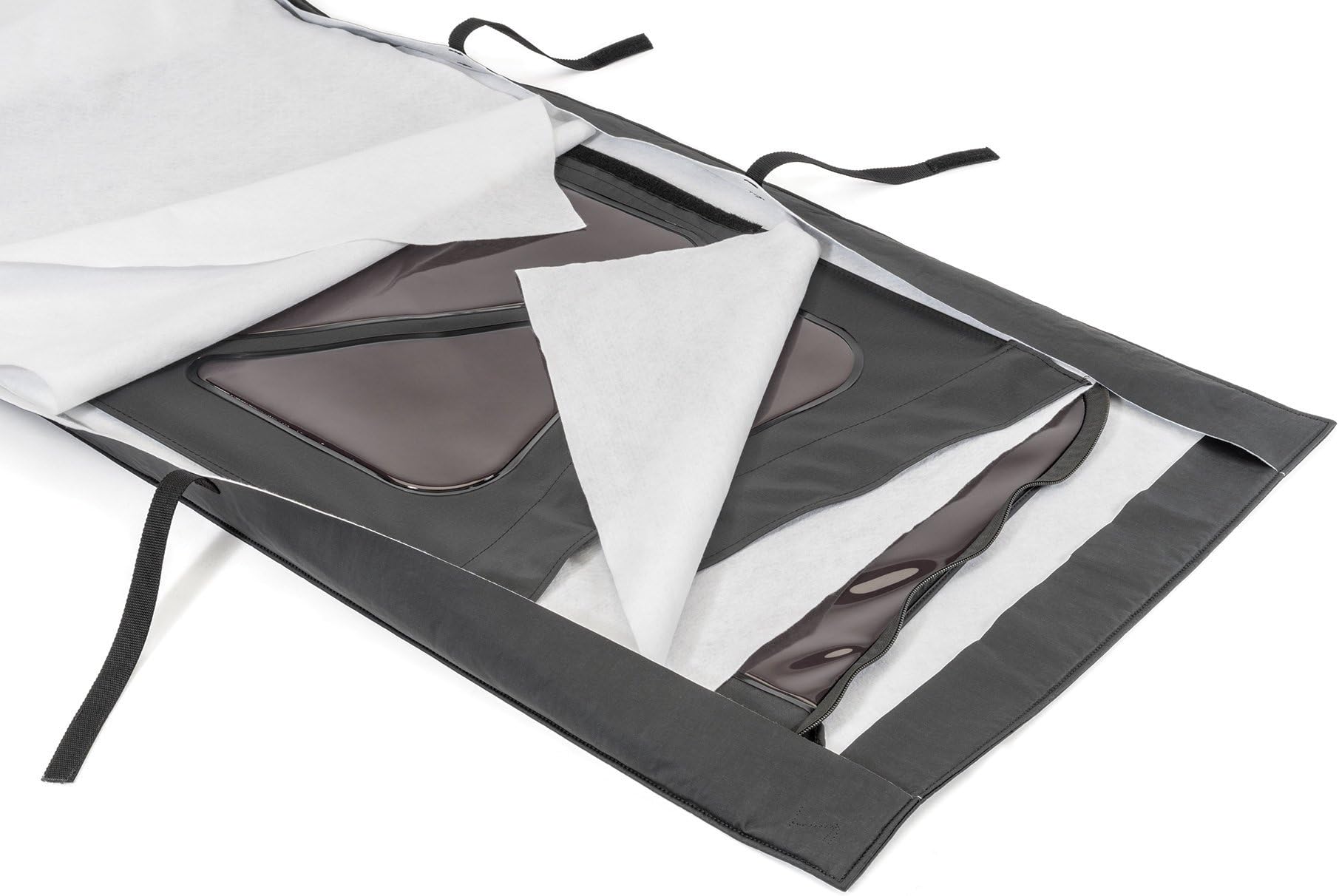 MasterTop - Soft Top Window Roll - Compatible with Jeep Wrangler Accessories CJ YJ TJ JK - Multi Layer Felt Vinyl Window Protection Storage - 1976-2018 - Glass Protection