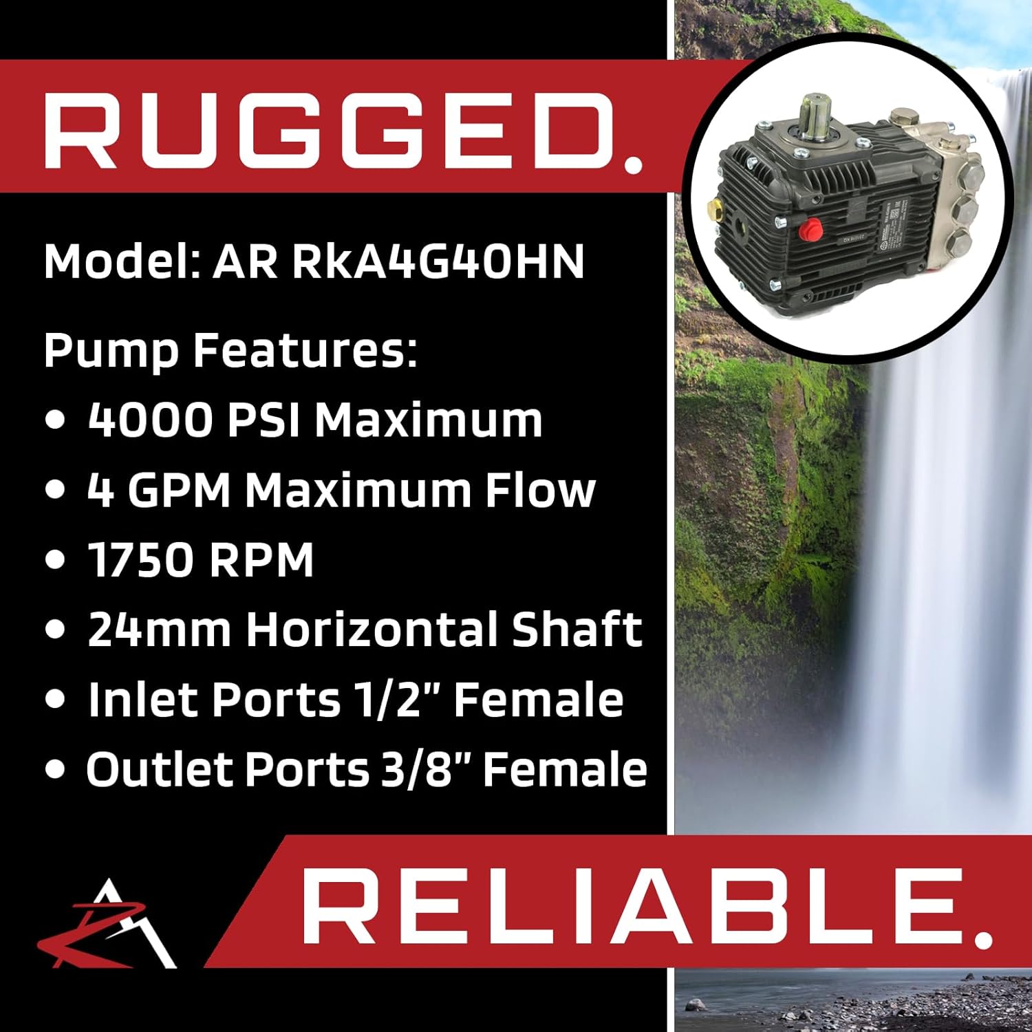 The ROP Shop OEM AR 4000 PSI Pressure Washer Pump for General Pump TX1813S17, TX1510S34, T9951