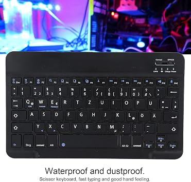German Keyboard 10Inch Keyboard German Layout USB Computer Keyboard for Laptops, PC(Black)
