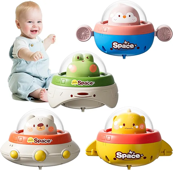 4Pcs Animal Car Toy for Toddlers 1-3, Baby Toy Car for 0-2 Year Old Girl & Boy, Space Infant Press and Go Car Toys for 6-18 Months, First Birthday Gift Preschool Toy for Kids