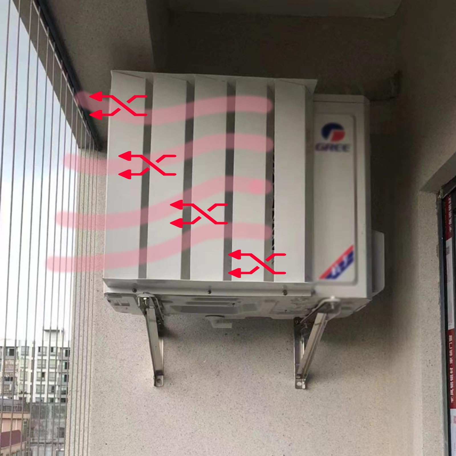 Air Conditioner Deflector Air Conditioner Deflector for Split Ac, Anti-Direct Blowing Baffle for Outdoor Unit Condenser, Shutter Deflectors for AC Compressor Heat Dissipation(55x55CM/21.6x21.6in)