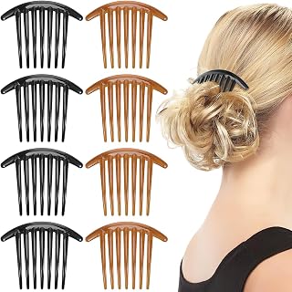 7 Tooth French Twist Comb Acrylic Crescent Shaped Hair Side Combs Plastic Hair Side Combs Bridal Wedding Veil Comb for Women Girls for