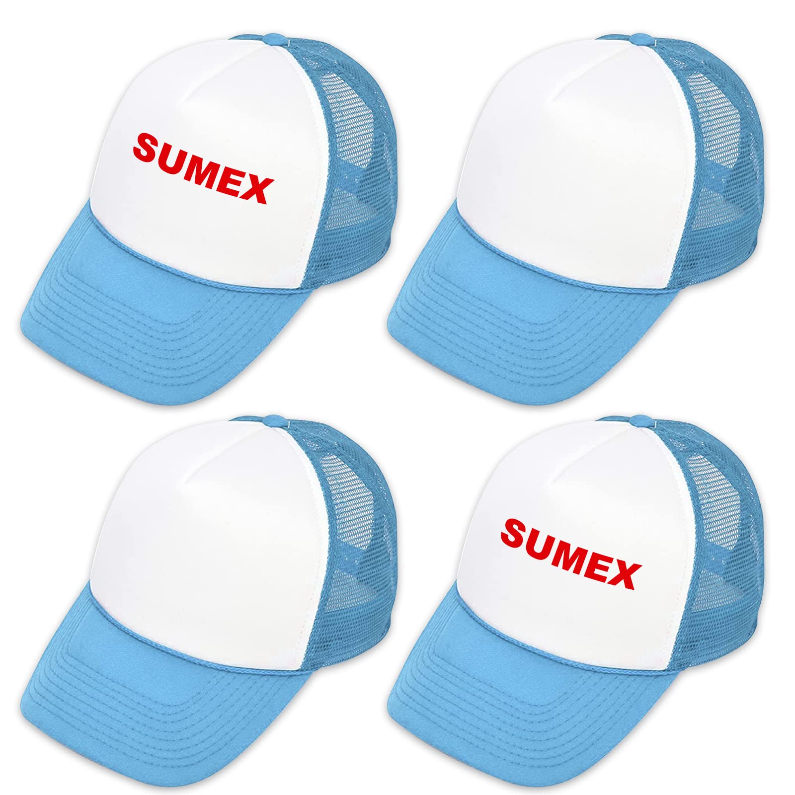 Sumex4 Pack Sublimation Blanks Trucker Hat,Customized Summer Mesh Cap with Adjustable Snapback Strap for DIY Baseball Cap
