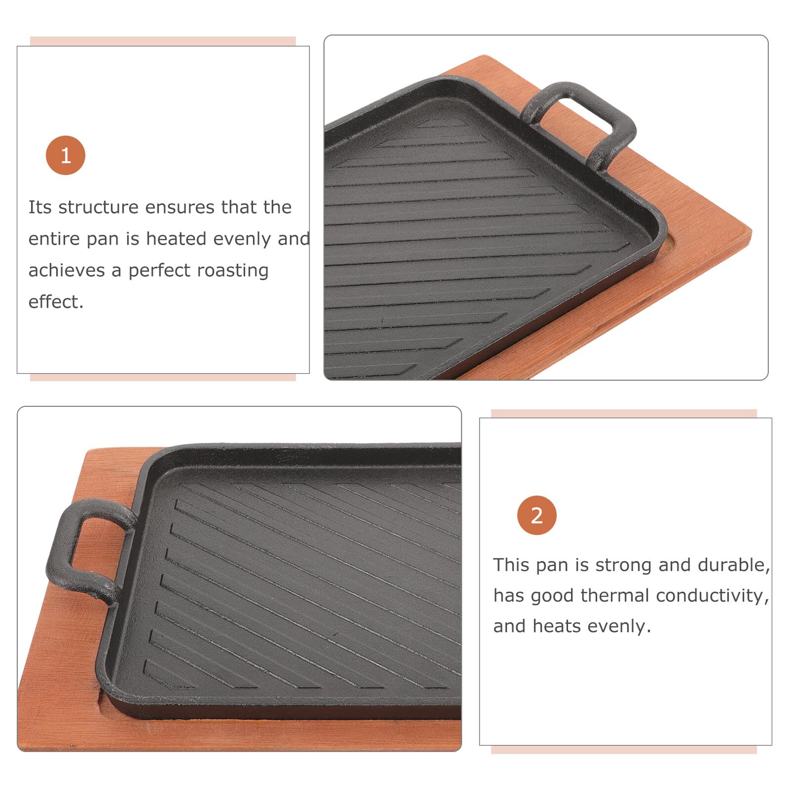 jojofuny Plancha para Parrilla de Gas Rectangular, Juego 1 Hierro