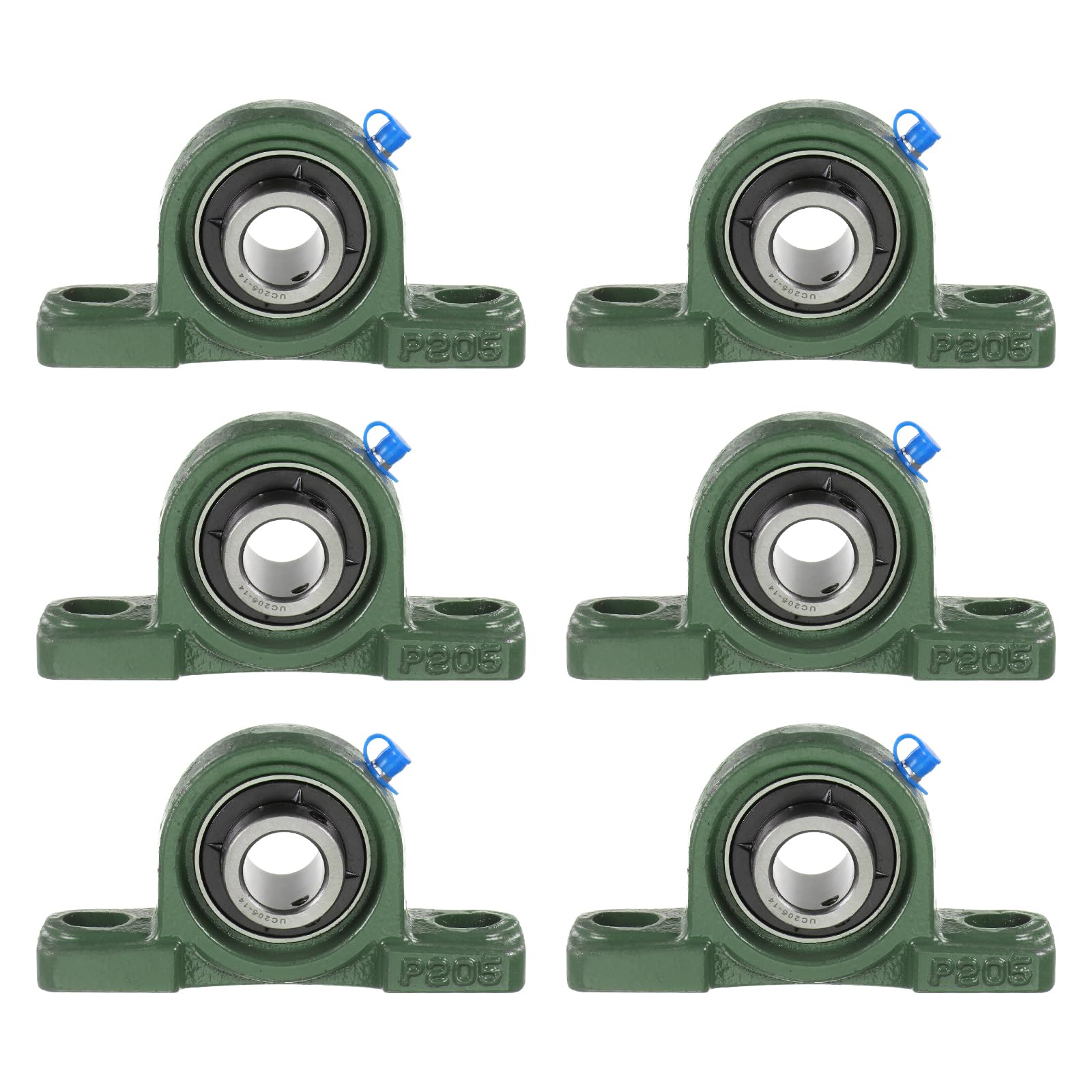 sourcing map 6 pz UCP205-14 Cuscinetto a blocchetto di cuscino 7/8 pollici Foro Solido Ghisa Base Montato Cuscinetto Inserto Cuscinetto Cuscinetto Auto-allineamento