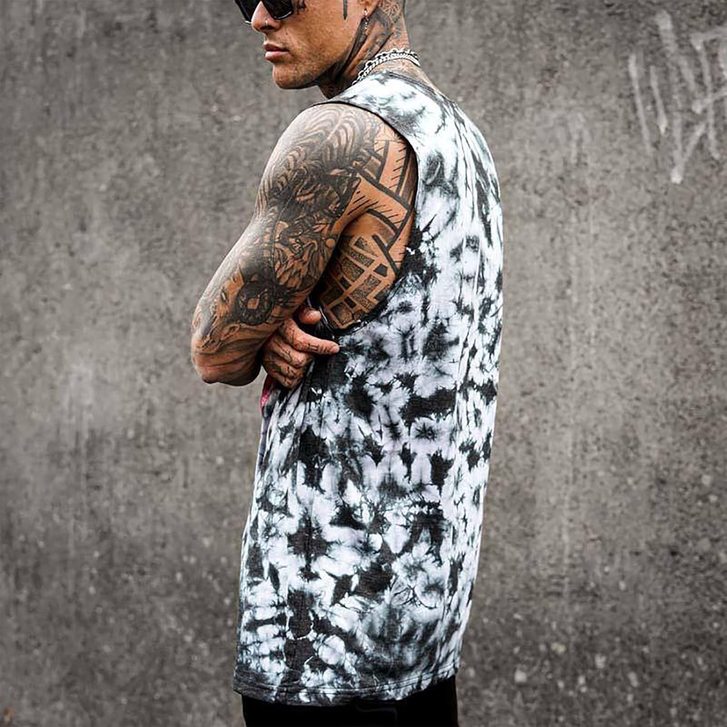 Mens Skull 3D Graphic Print Shirts Tank Tops Gym Workout Crew Neck Sleeveless Casual Shirts Tops - Image 5
