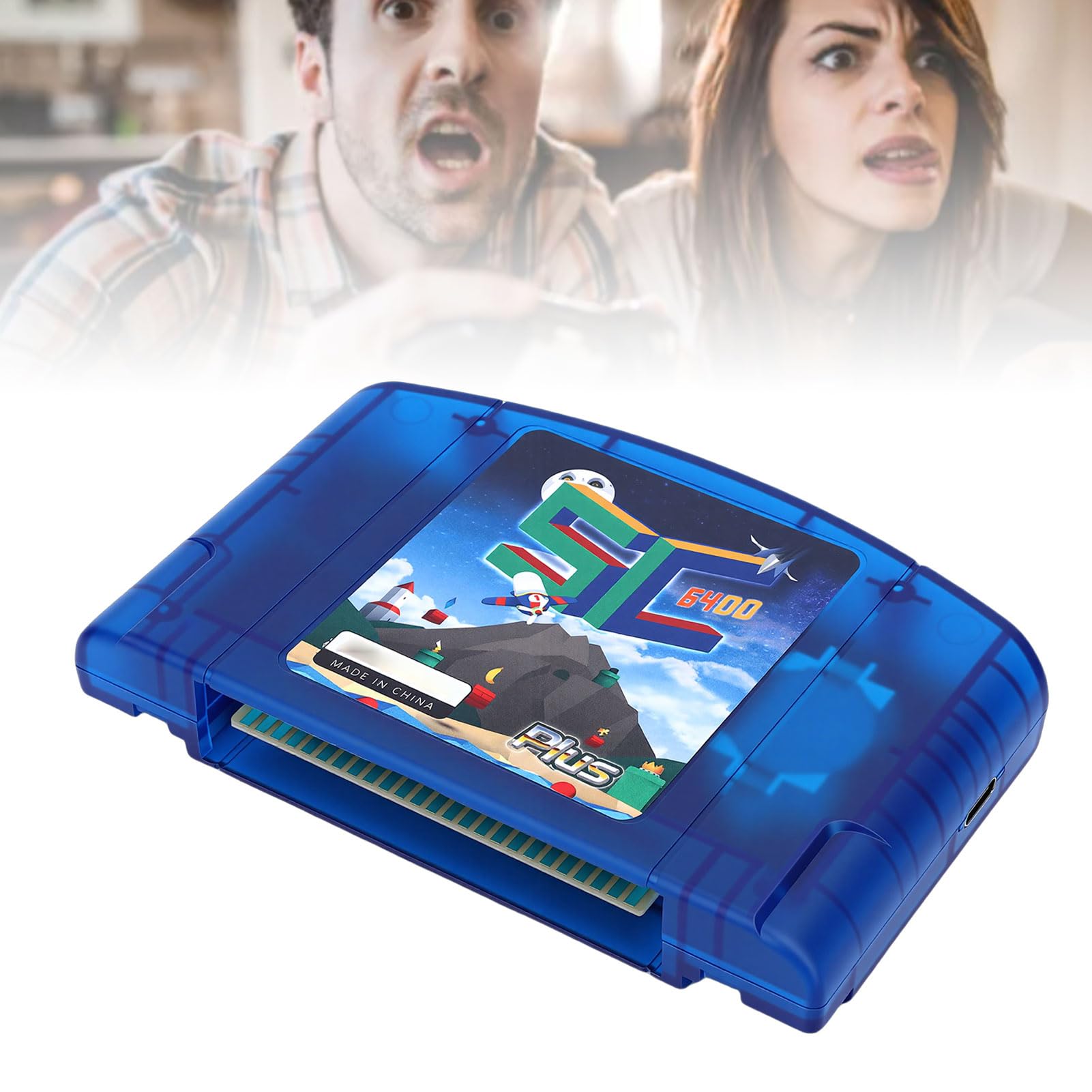 Annadue Cartucho Flash de Código Abierto, Carro Flash N64 de Código Abierto con Soporte 64DD, Copia de Seguridad de Guardado Automático, Cartucho de Tarjeta de Juego para Consola de (azul
