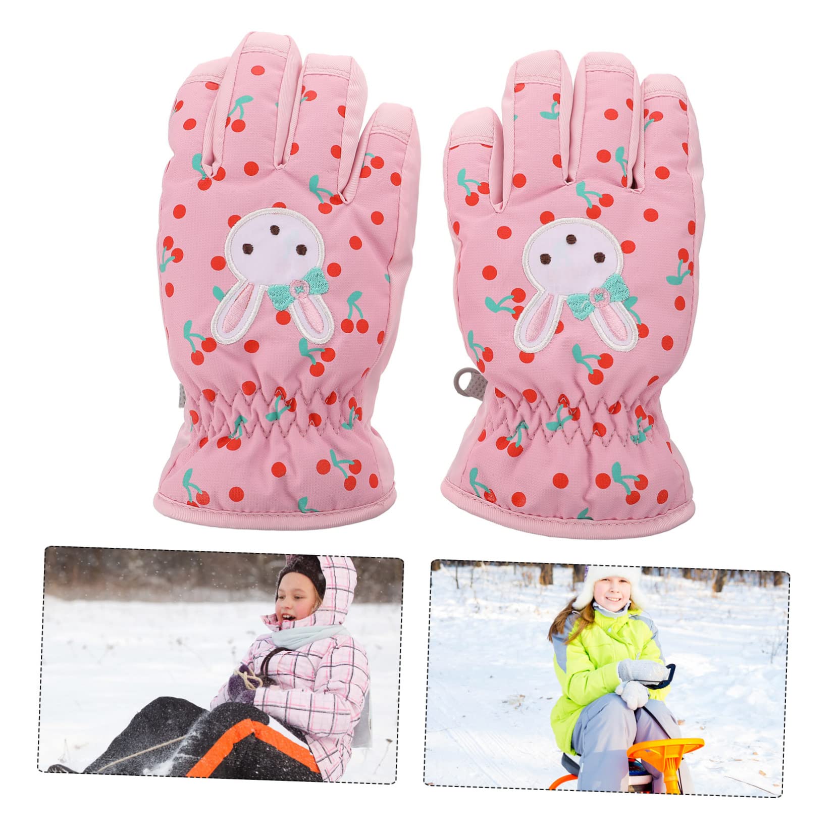 SHERCHPRY 3paare Winterfeste Mädchen Ski Handschuhe Mit Cartoon-Design Warm Und Winddicht Für Skifahren Snowboarden Und Outdoor-aktivitäten