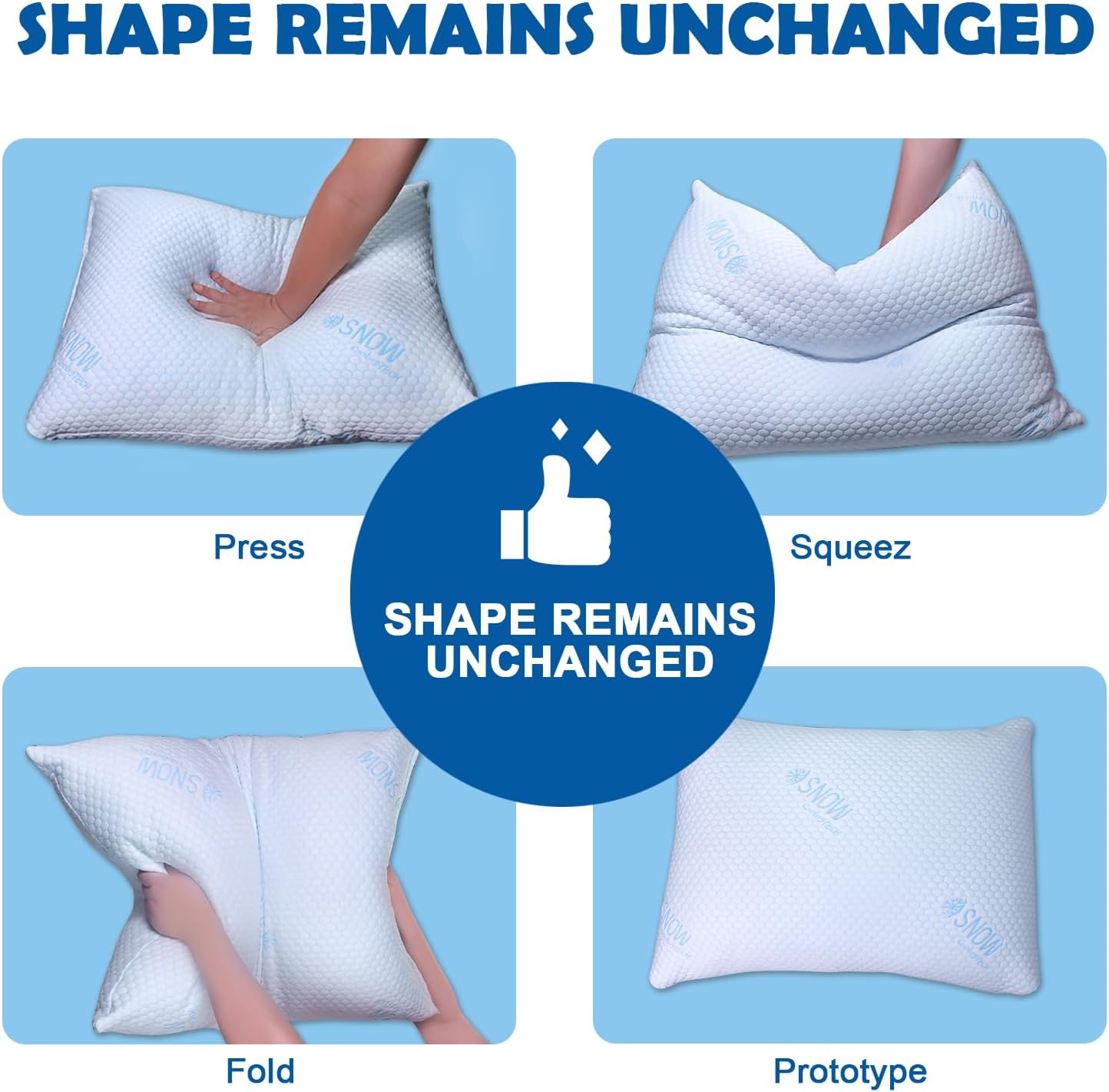 Cooling Pillows Queen Size Set of 2 - Shredded Memory Foam Cold Pillows That Stay Cold Soft Pillow for Sleeping, Adjustable Bed Pillow for Side, Back, and Stomach Sleepers - Image 5