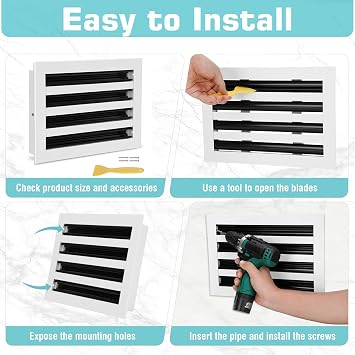 12x8 Modern AC Vent Cover (Duct Opening Cutout), Decorative White Air Vent, All Aluminium Standard Linear Slot Diffuser, Low Noise - Register Grille for Ceiling, Walls & Floors