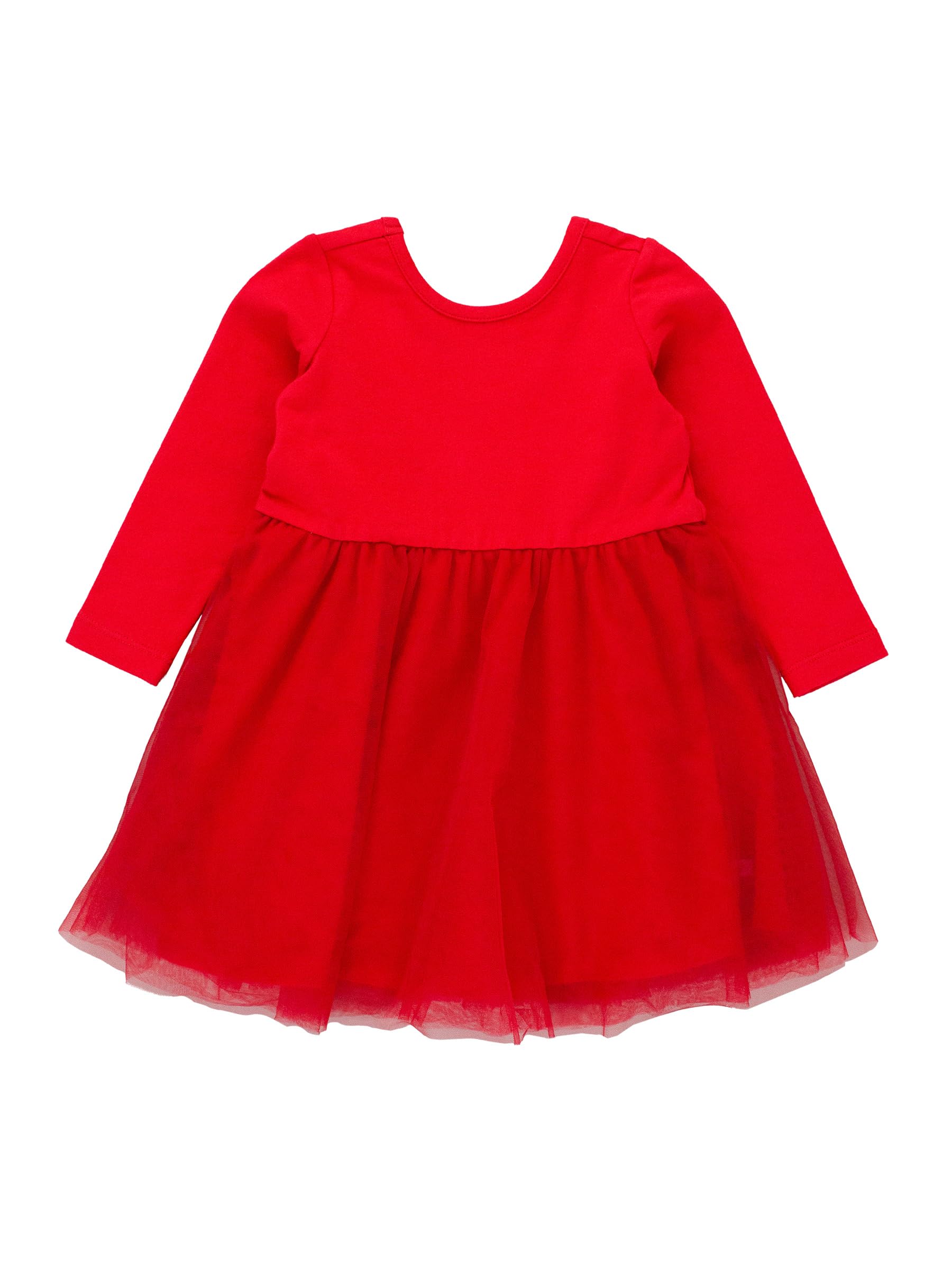 RuffleButts Baby/Toddler Girls Long Sleeve Tulle Twirl Dress