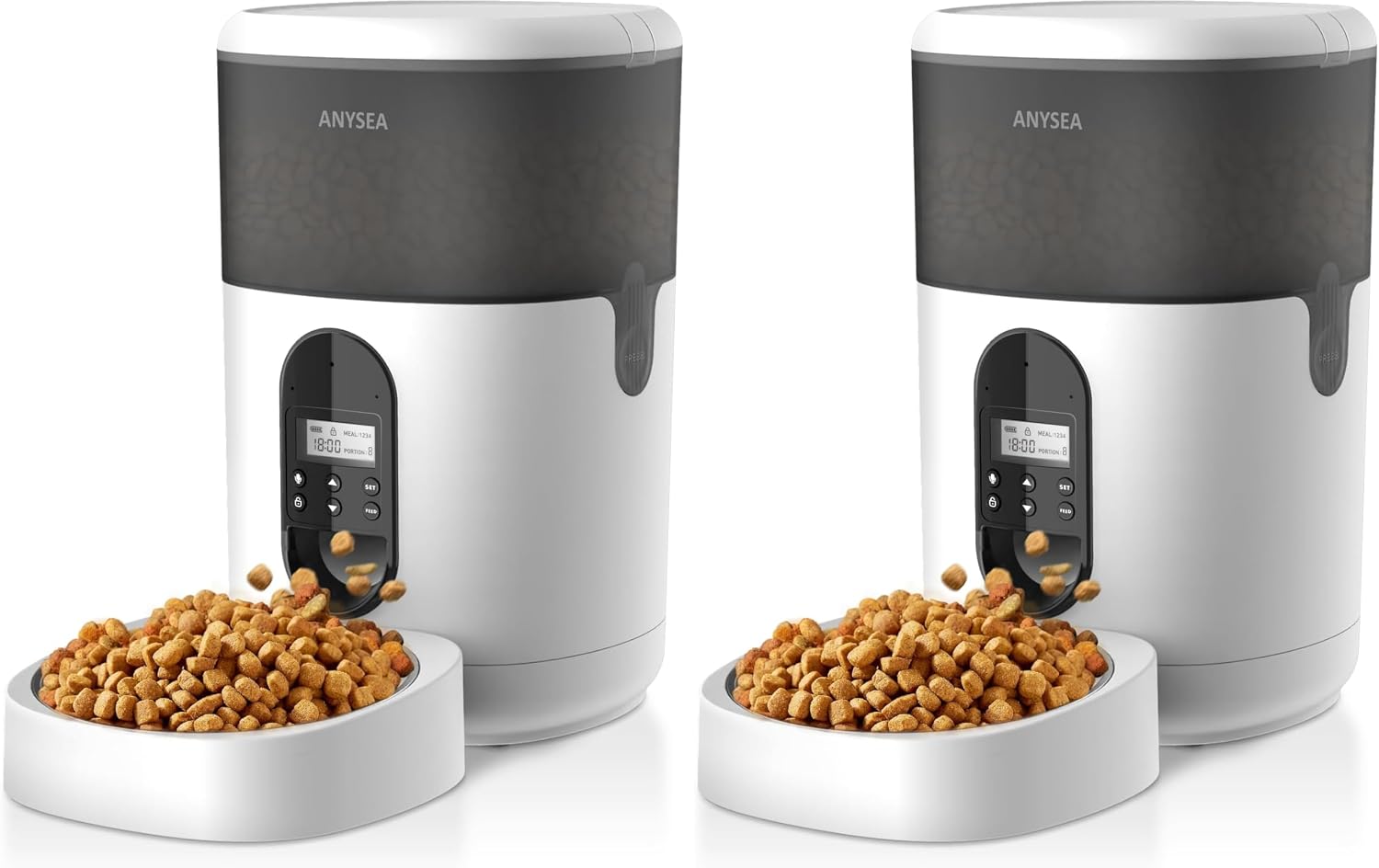 Automatic Cat Feeders: Timed Pet Feeder for Cats and Dogs with LCD Display, Programmable Portion Control, Automatic Cat Food Dispenser with Freshness Preservation, 10s Voice Recorder 4L