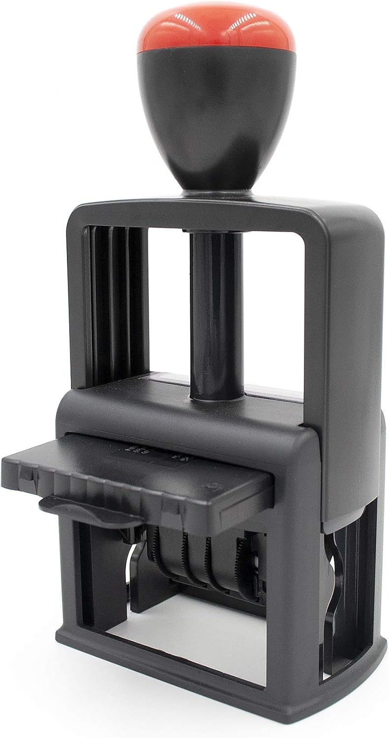 ZIGEL Heavy Duty Style Self Inking Date Stamp with Received - Style A - Red Ink