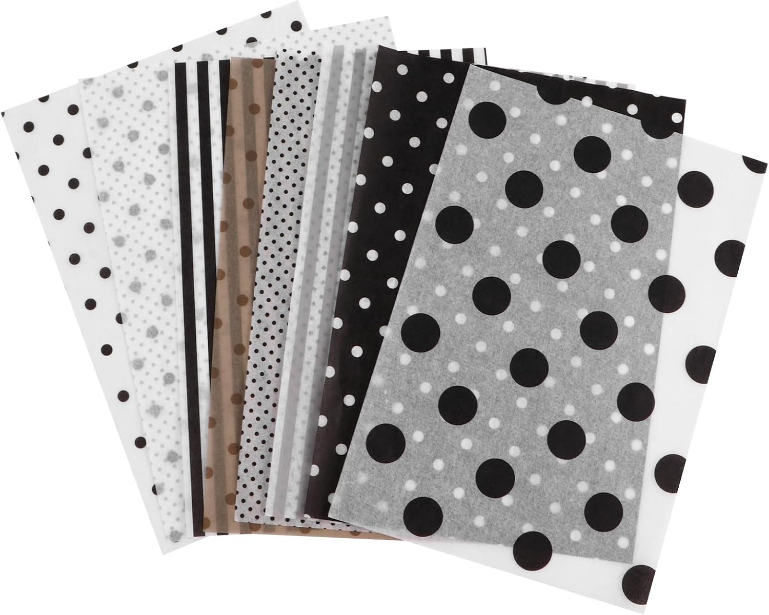 EXHUMKY Black White Copy Paper 80 Sheets Tissue Wrapping Paper Ultra-Thin Floral DIY Decoration for Wrapping and Crafts