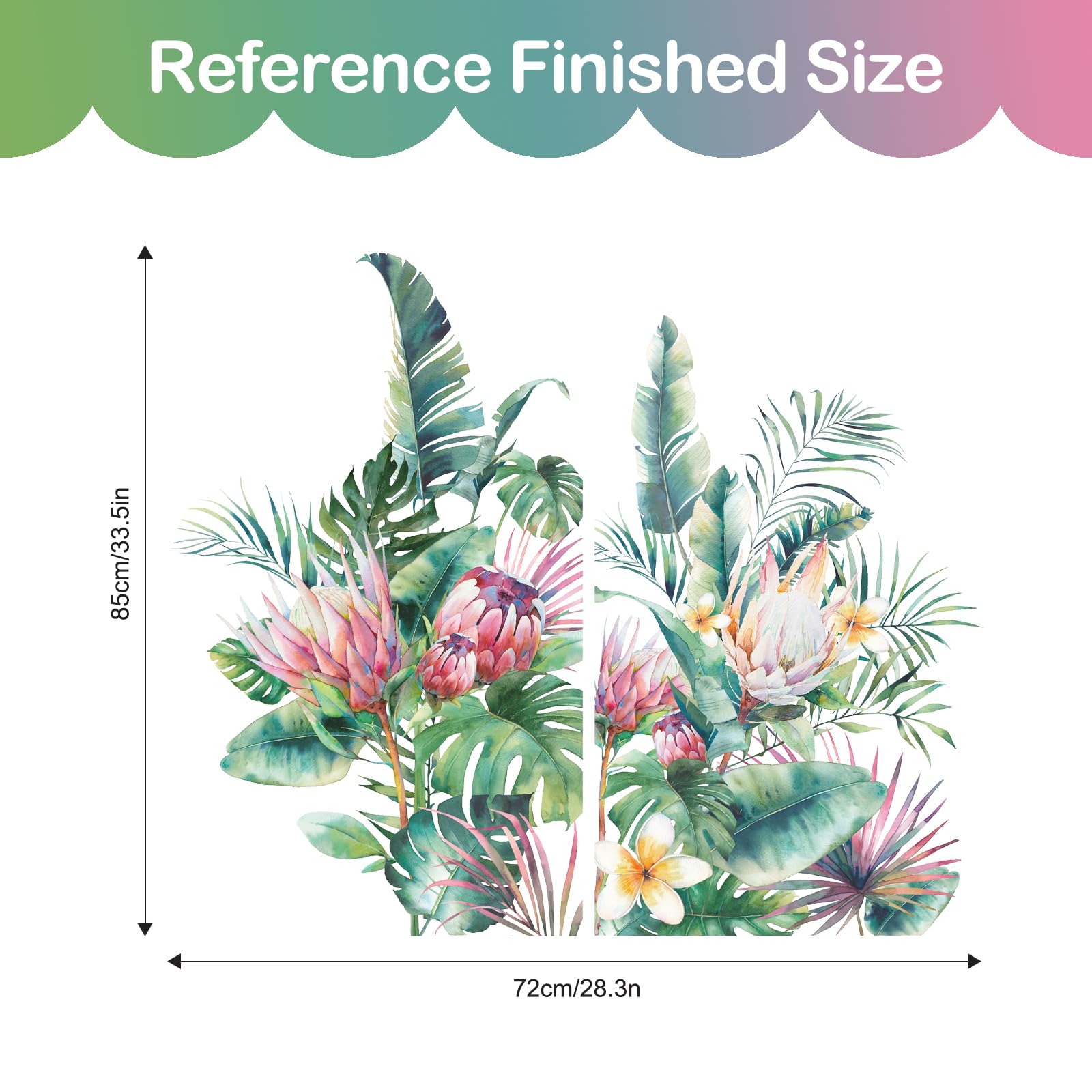 Tropicaux Plante Feuille Palmier Autocollants, Stickers Feuillage, Sticker Mural Feuilles De Vigne, Sticker Mural Plante Tropicale, Convient Pour Chambre à Coucher, Salon, Bureau, Etc