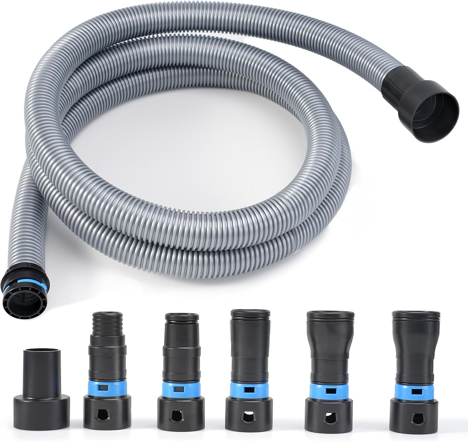 10FT Shop Vac Hose Dust Collection Hose Kit for Home & Shop Vacuum System with Expanded Multi-Brand Power Tool Adapter Set with 6 Sander Vacuum Adapters for 2-1/2" Dust Collector Vacuum Connection