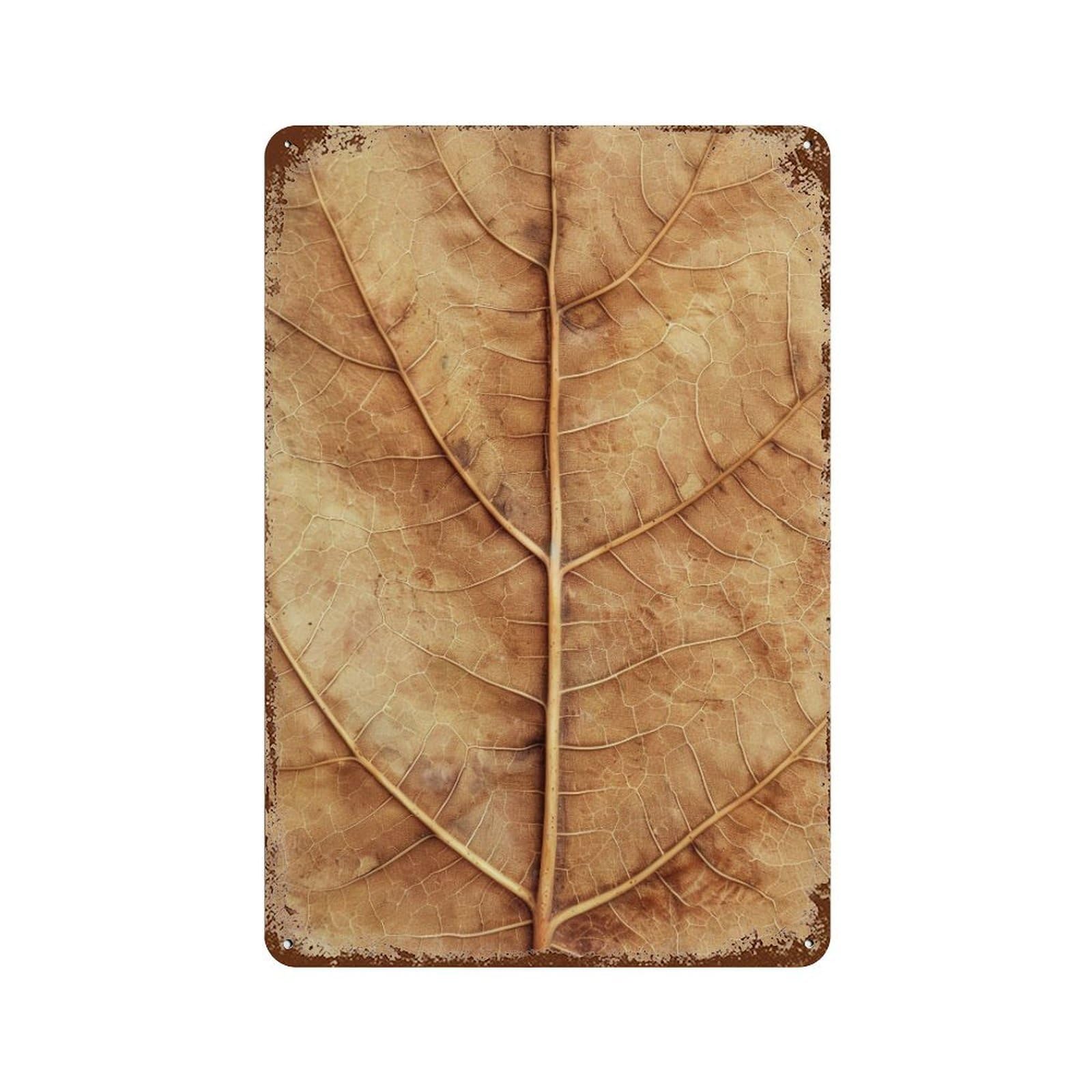 WIHYRTUI Warm Terracotta Detailed Skeleton Foliage Layout 04 Wall Retro Iron Metal Tin Sign Vintage Art Poster Modern Home Cofffee Club Art Bar Shop Decor Style 30x20cm