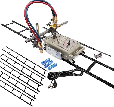 CG1-30 Semi-automatic Track Torch Gas Pipe Cutting Straight Linear Gas Cutting Machine Efficient Gas Cutting Portable Flame Cutting Track Torch CutterAcetylene + Oxygen, 6PCS of 70cm Tracks
