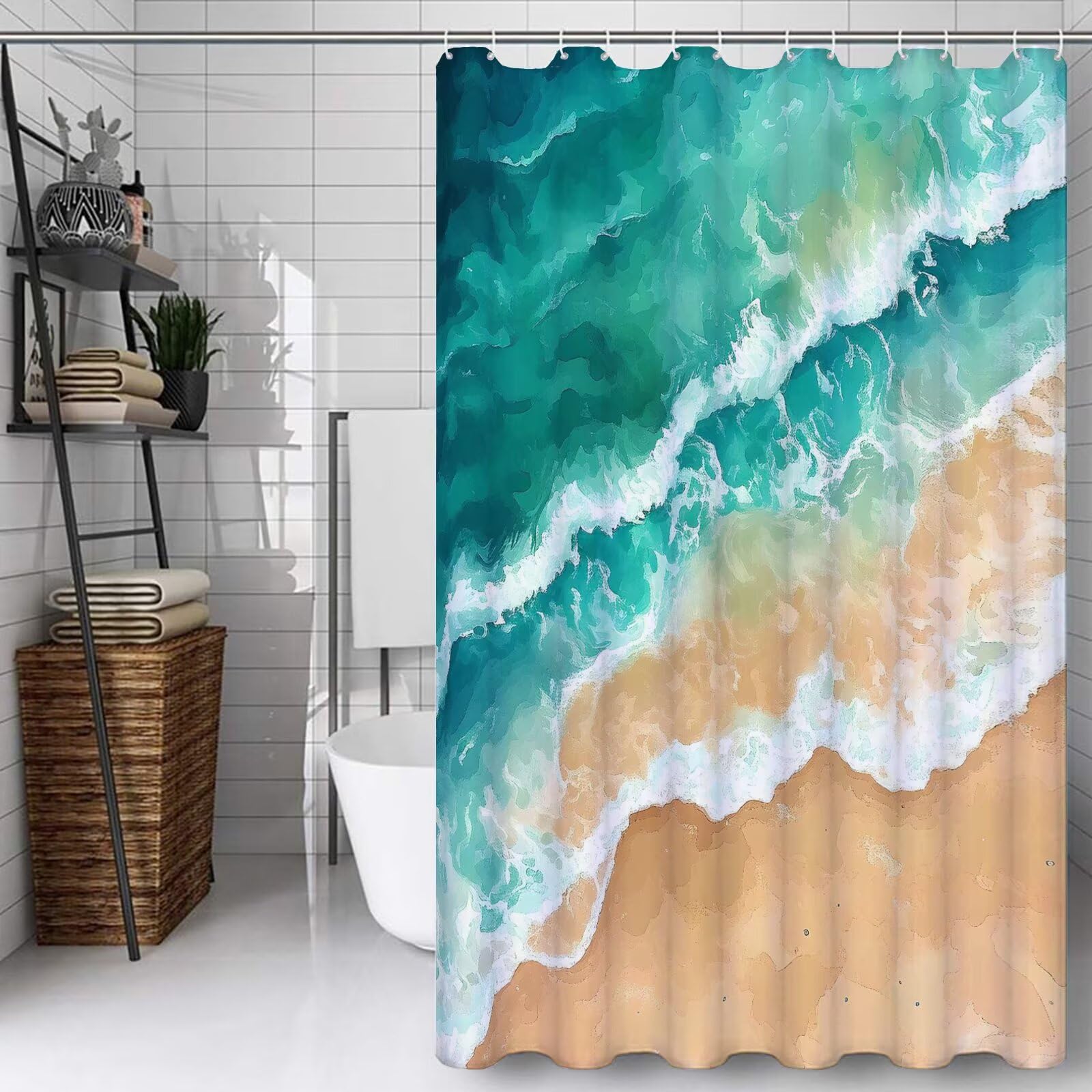 Rideau douche 120x120 anti-éclaboussures avec 12 crochets inclus