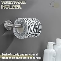 Vista 8 de APLusee Soporte de papel higiénico de níquel cepillado, soporte de papel higiénico de acero inoxidable 304 para pared de baño, dispensador de rollos