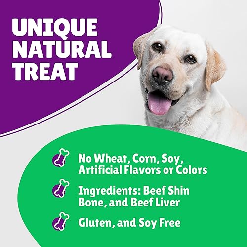 Vista 9 de Huesos de perro grandes de larga duración, huesos de perro recubiertos de hígado para masticadores agresivos, golosinas naturales para perros