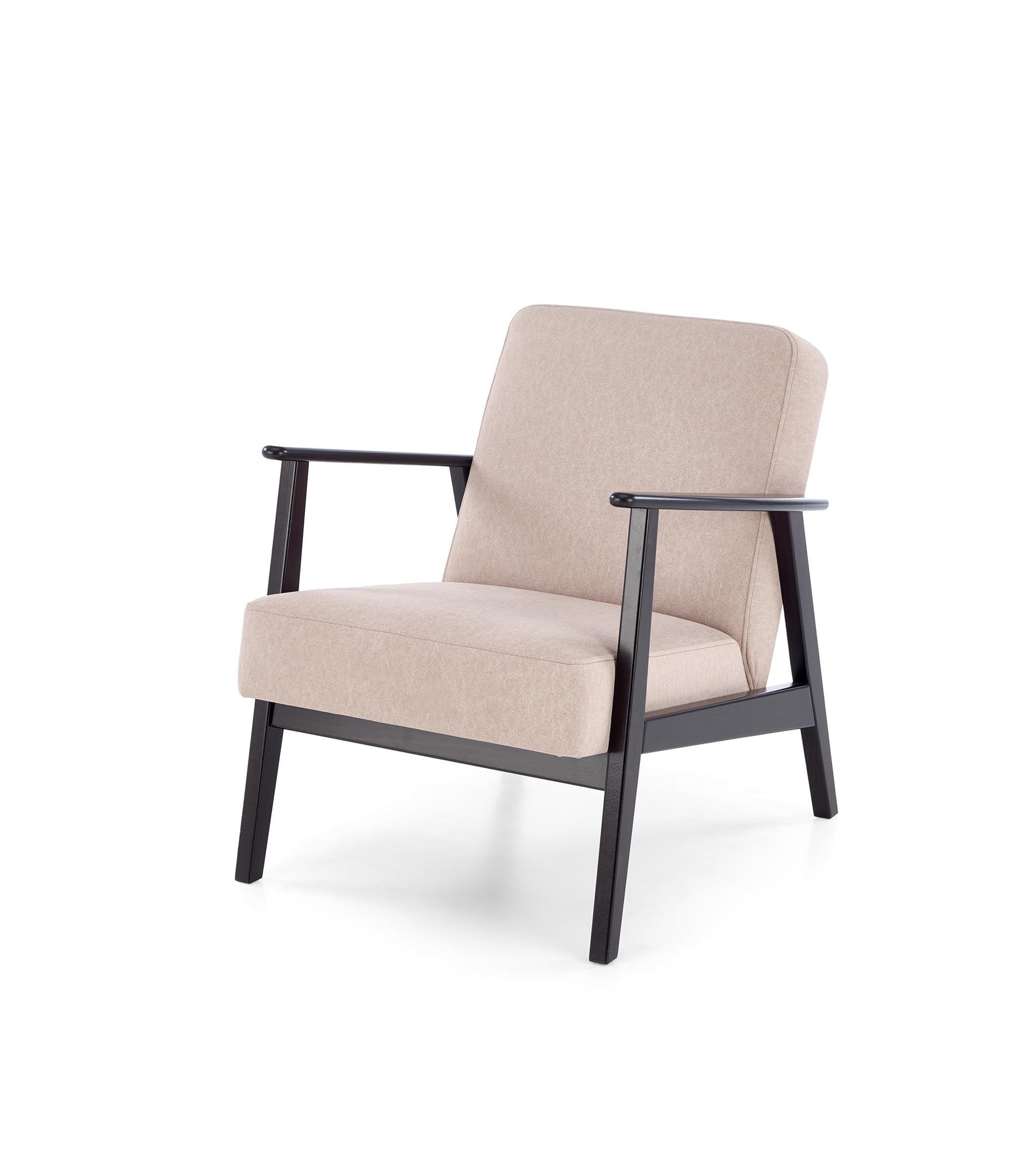 KRESTON Sessel ASENTO, Retro Cocktailsessel aus Massivholz für Wohnzimmer, TV Sessel