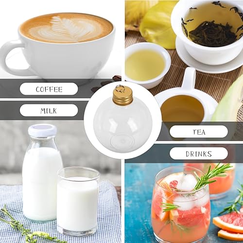 Miniatura 8 de Baluue Botellas de leche de plástico, 10 bolas de alcohol de Navidad, bola de adornos rellenables para árbol de Navidad de 8.5 fl oz, bombillas