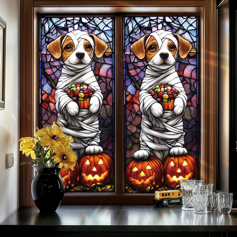 Vinilo Decorativo Halloween Mummy Dog 17.7 x 39.3 pulgadas miniatura 7