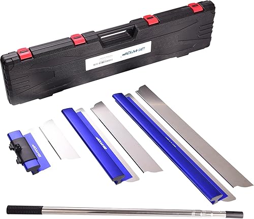 Miniatura 7 de BHTOP Herramientas para paneles de yeso con mango de extensión cuchillas de 10 16 y 24 pulgadas aluminio extruido 301 tapas de extremo de