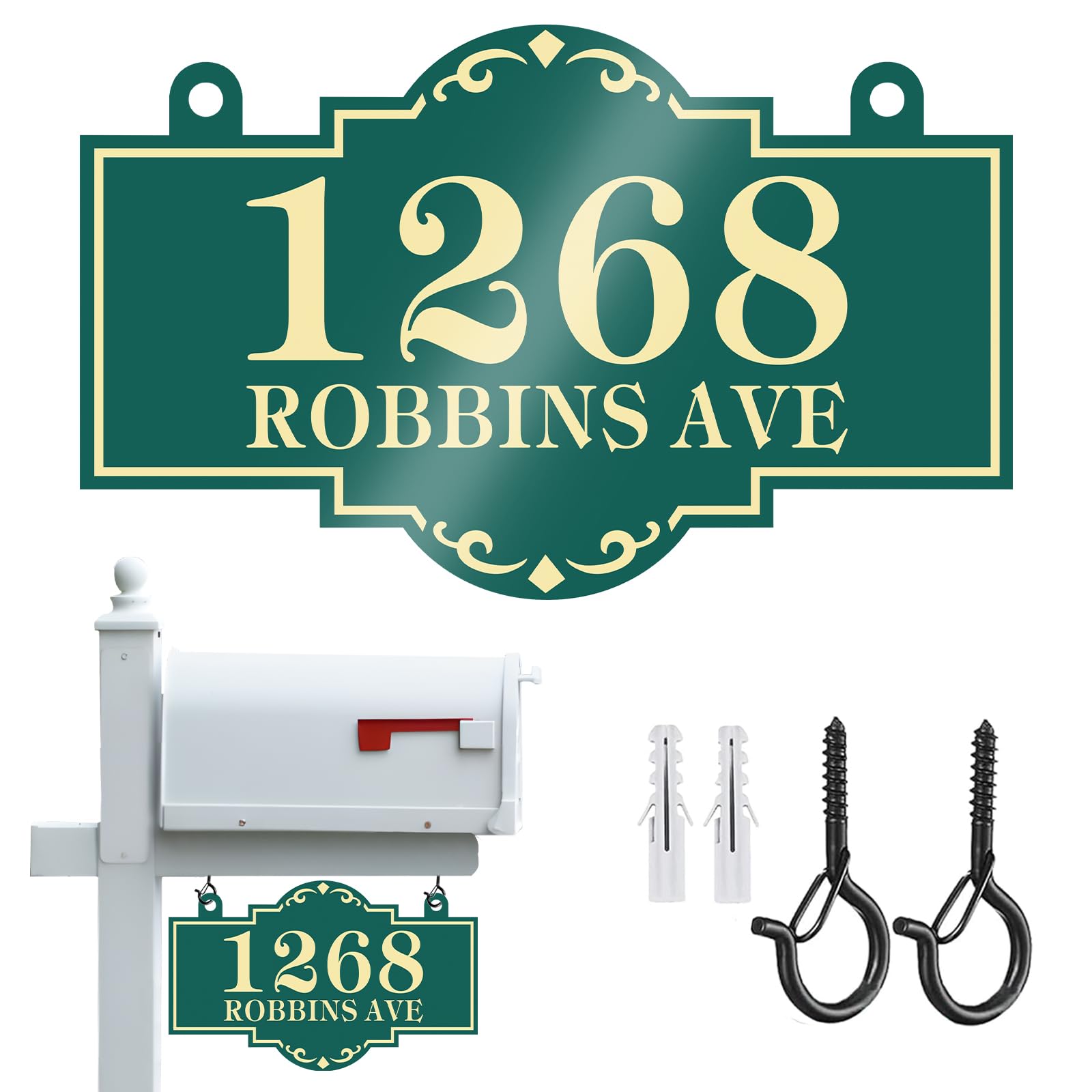S For Lamp Post Personalized Reflective Address Plaque - Double Sided ...