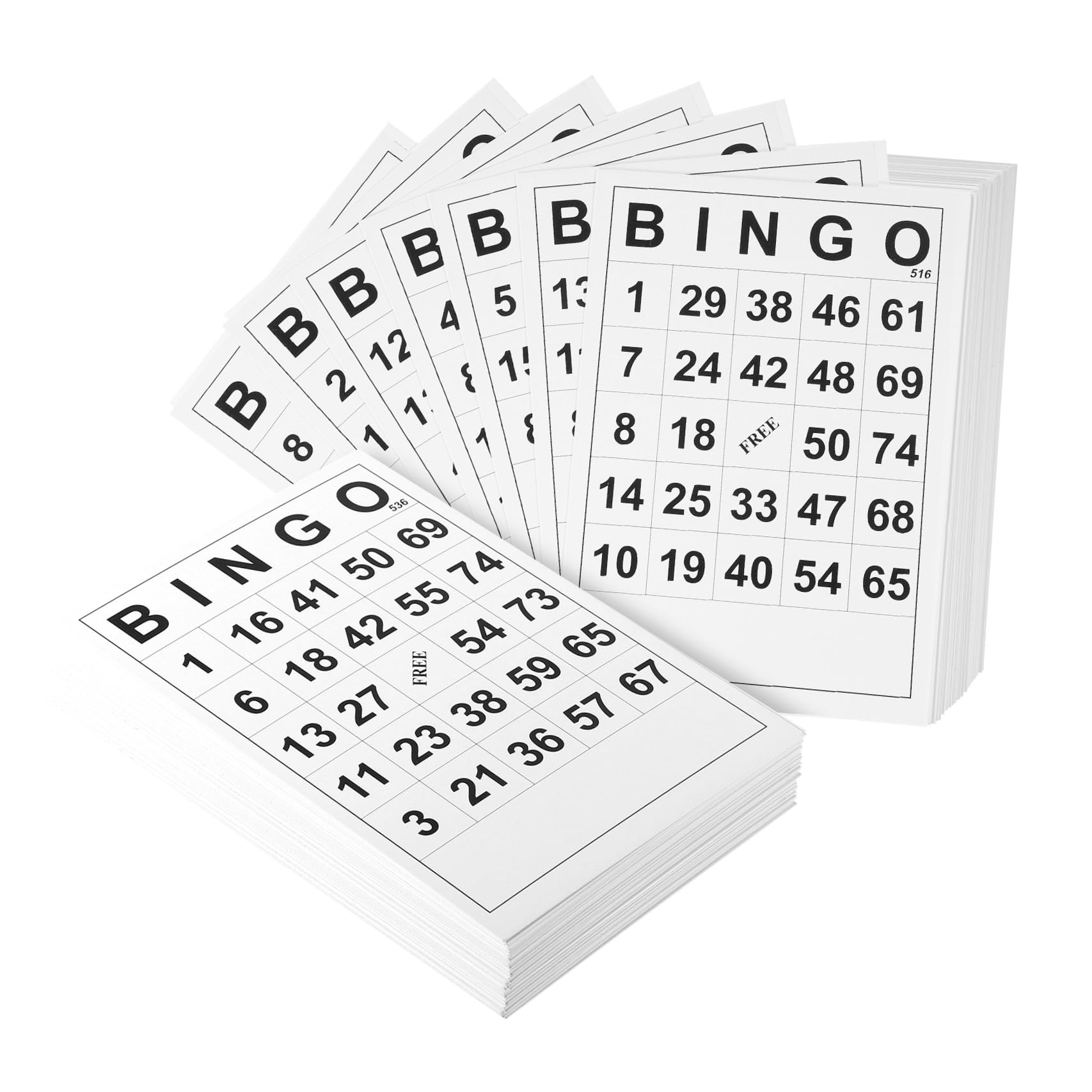 jojofuny 60pcs Bingo Game Cards with Unique Numbers Game Accessories for Fun Intellectual Development (white)