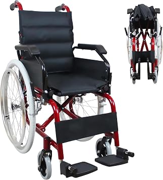 Pediatric Folding Wheelchair, 13" Seat Width Manual Wheelchairs for Kids & Children with Seat Belt, Aluminum Lightweight Transport Chair with Flip Back Desk Arms & Swing Away Footrests, 300Lb Capacity