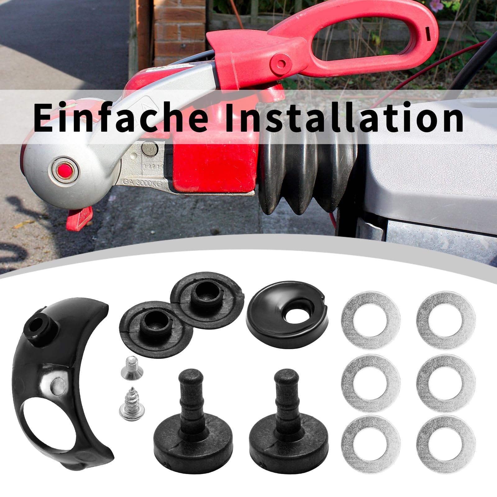 Hoypeyfiy 691418 Reibbelagsatz vorne hinten und seitliche Reibbeläge, Ersatz für Alko Aks 2004 3004 3504 Caravan Stabilisator, Ersetzt 1220755