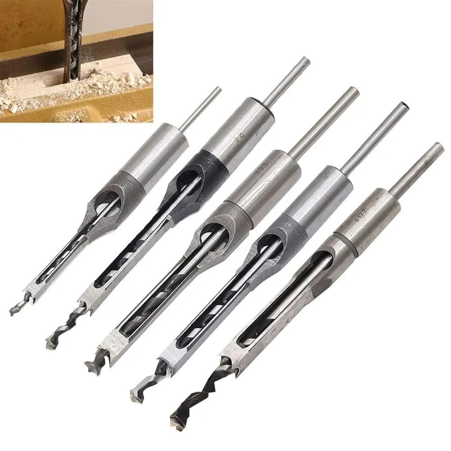 Square Hole Drill Bit Twist Drill Furniture Hole Opener Auger Mortising Chisel Drill Convenient Woodworking Tools 1Pcs(9.5mm)