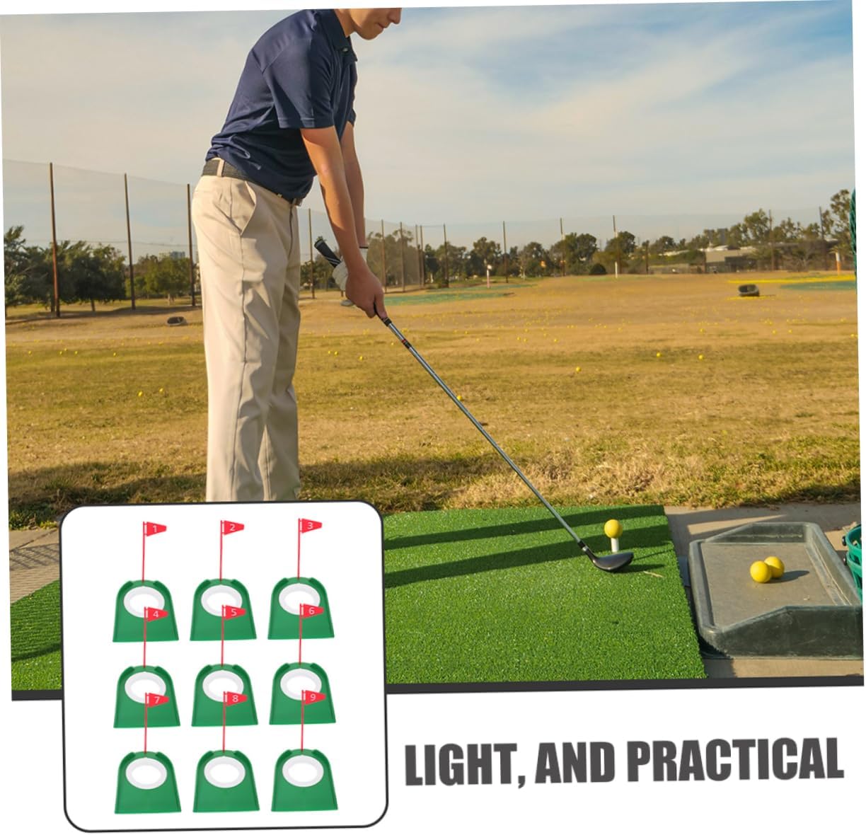 Golf Training Set 9pcs Golf Putting Cup Hole Flag for Home Practice Enhance Your Skills