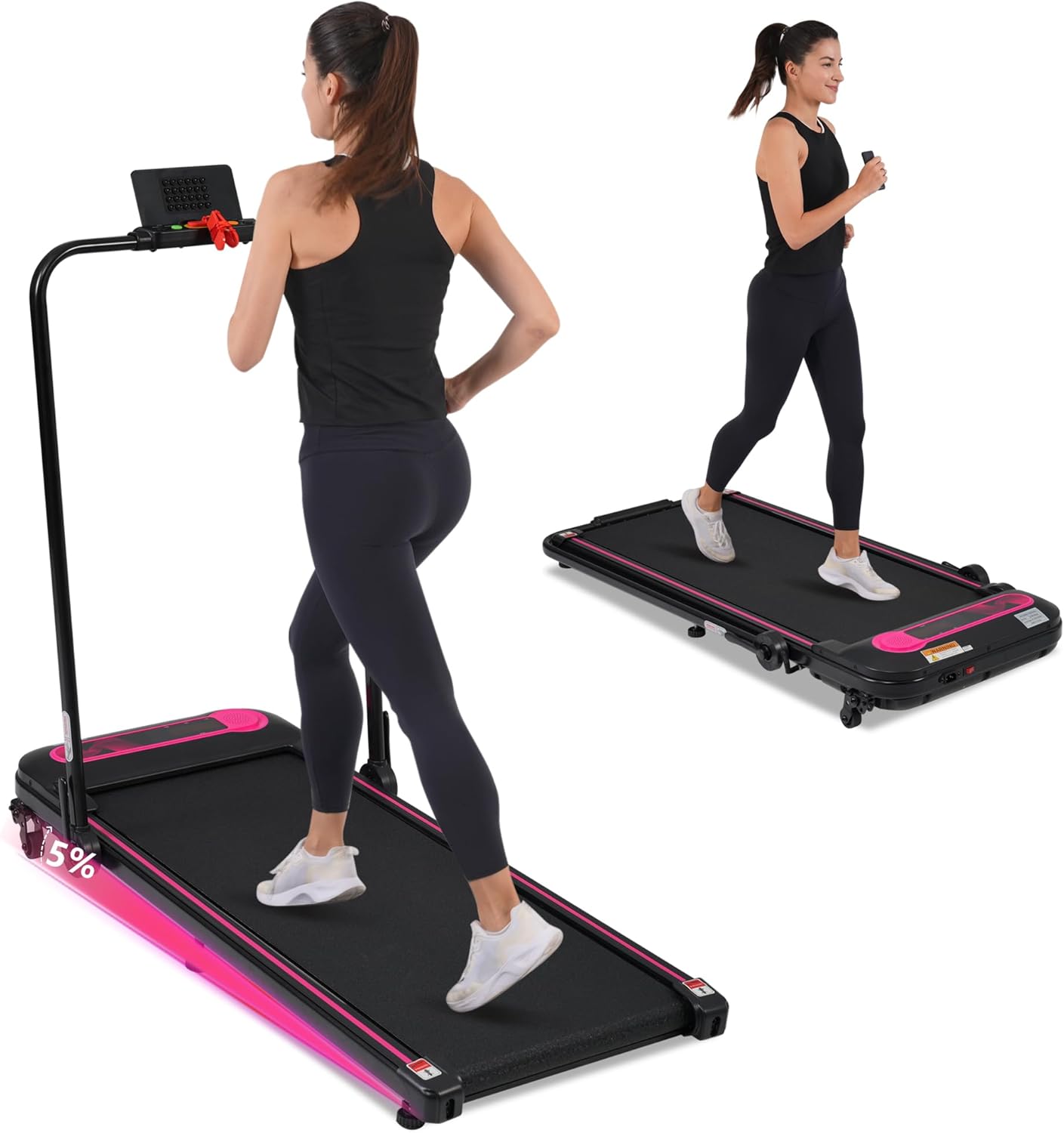 Caminadora Plegable FHUKMZOI, 2.5HP, Inclinación, 300LBS