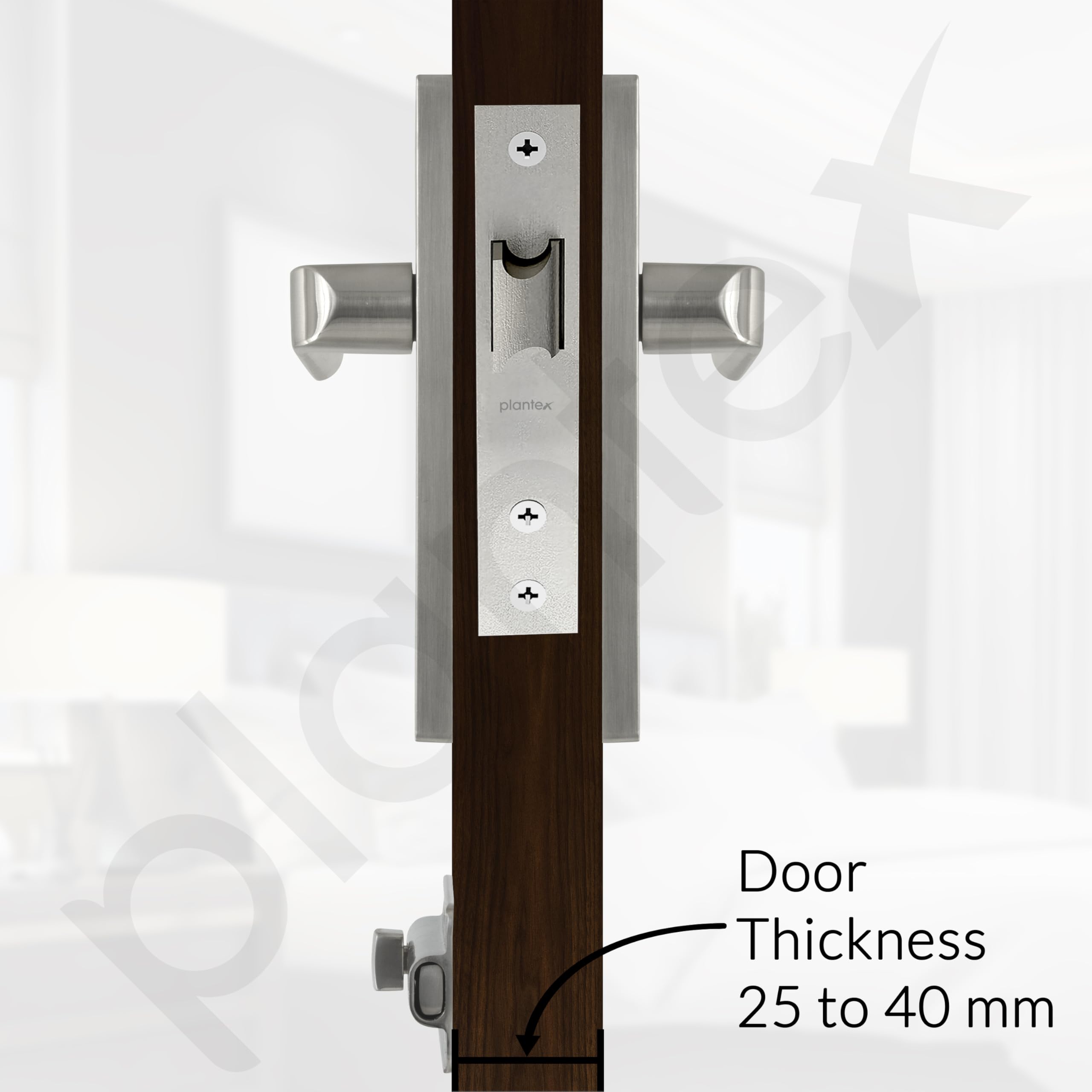 Plantex Heavy Duty Bathroom Door Lock/Mortise 8inch Keyless Plate Handle Set for Home/Bathroom/Store Room/Balcony/Office with Baby Latch (8110, Matt) 1