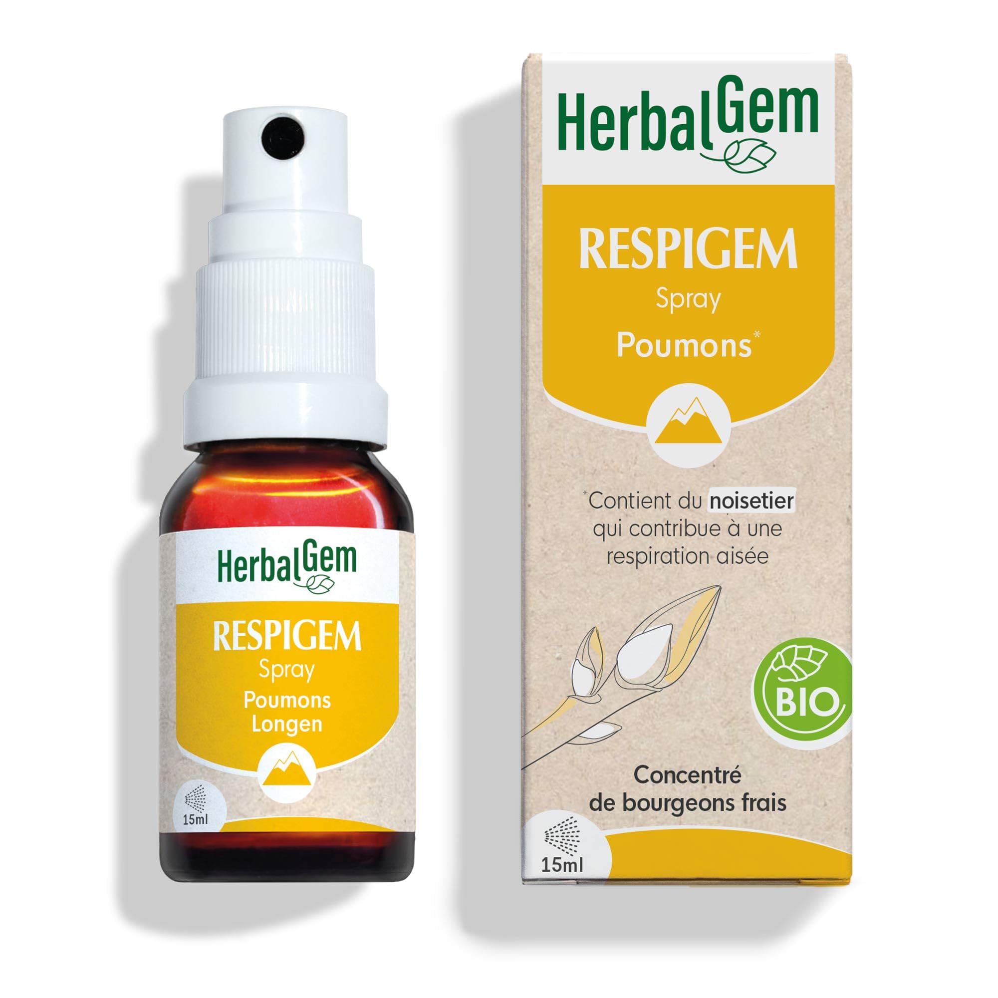 Herbalgem - RespiGem Spray - Button Complex - Organic - 15ml Spray