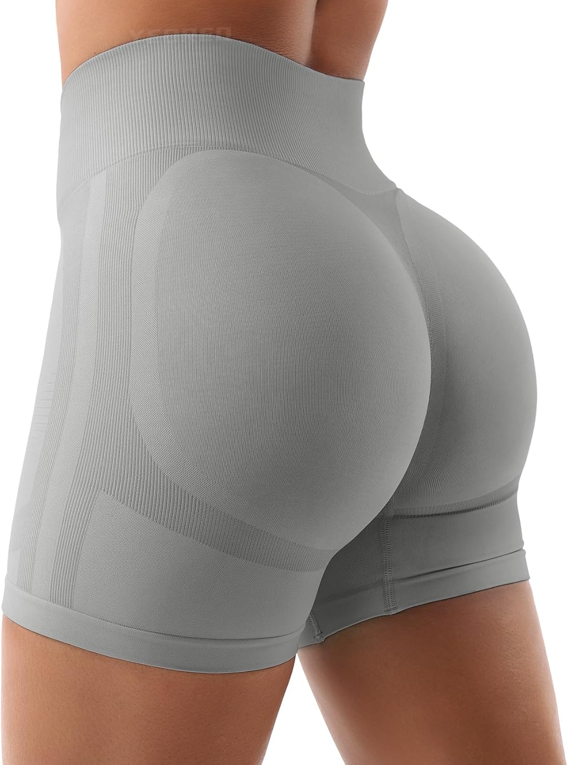 YEOREO Women Workout Biker Shorts Impact 4.5" No Front Seam Hidden Scrunch Lifting Seamless Yoga Gym Shorts