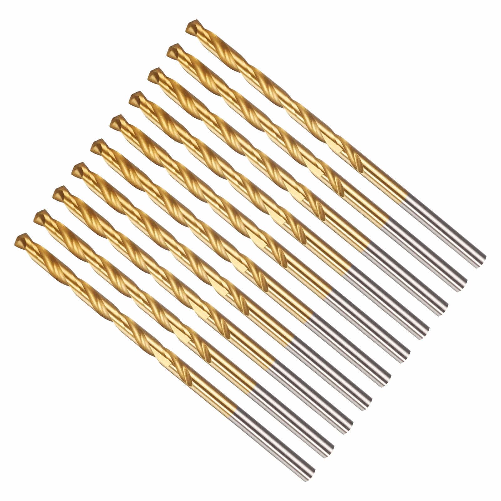 CoCud 4mm Drill Bit, 5/32" Cutting Diameter, 4341 HSS Jobber Bits TiN Coated 135° Cutting Angle - (Applications: for Drilling Soft Metal Plastic Wood), 10-Pieces — image 1
