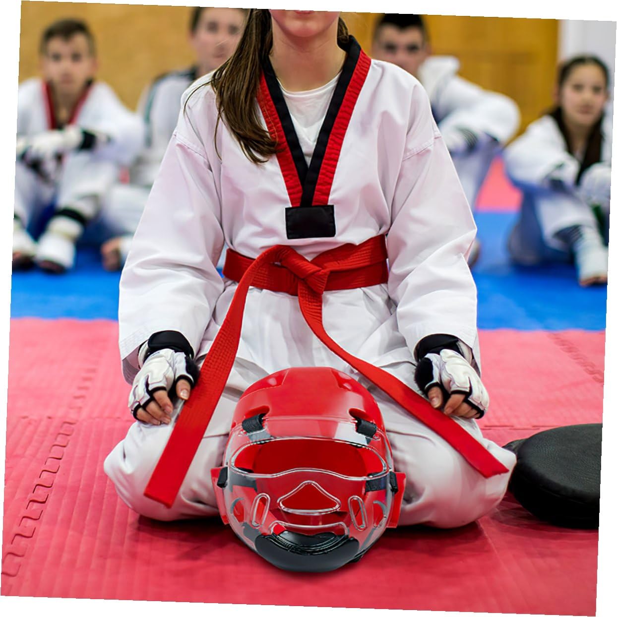 MAGICLULU Maschera Protettiva per Viso da Taekwondo 2 Pezzi Copertura Trasparente Staccabile, Equipaggiamento Protettivo Sportivo per Sparring Karate e Boxe, Leggera e Confortevole
