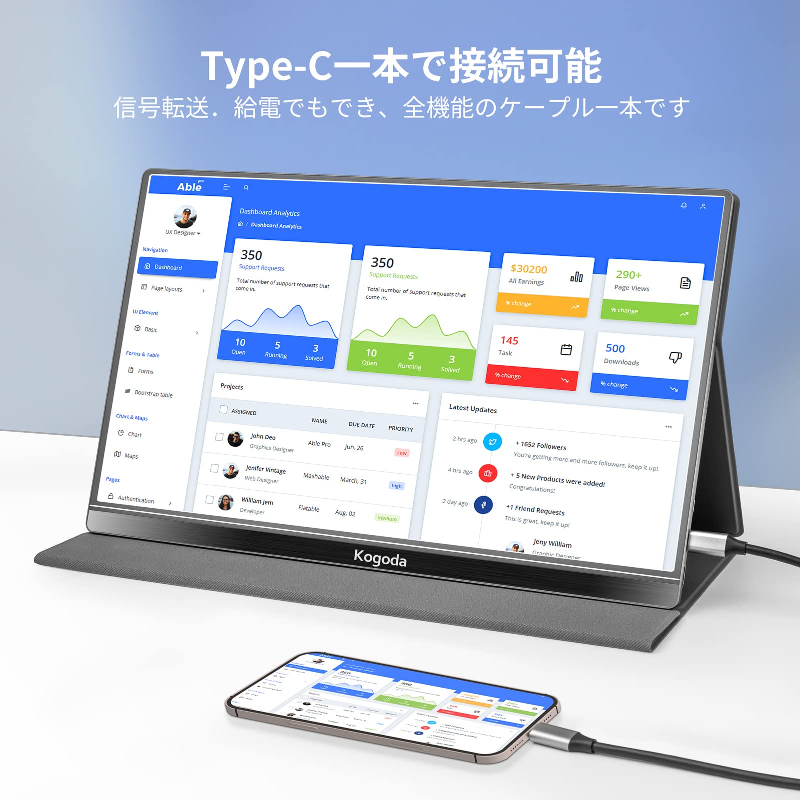 Amazon.co.jp: Kogoda モバイルモニター ゲーミングモニター 15.6