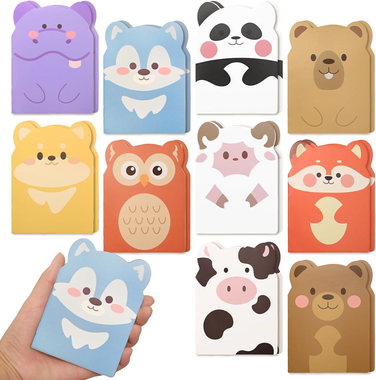 20 Packs Mini Notebooks for Kids, 3.3"x 4.5" Small Cute Animal Notepads