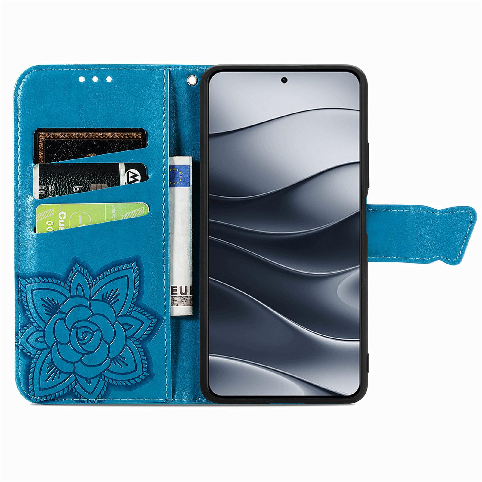 JIUNINE Cover per Xiaomi Redmi Note 14 Pro 5G / Poco X7, Custodia Interno TPU Antiurto Portafoglio con Disegni di Farfalla [Carta Fessura] [Supporto Stand] Cover Libro in PU Pelle, Viola