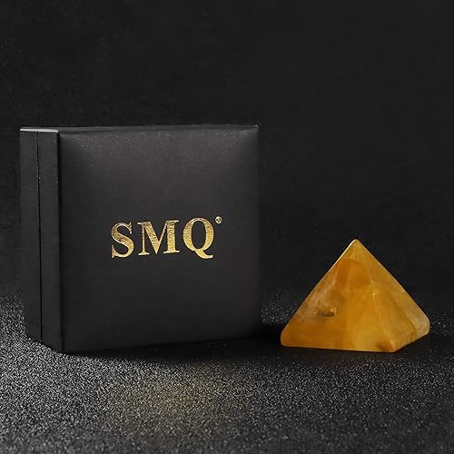 Miniatura 7 de SMQ Piedras de chakra piramidales de orgón de cristal citrino de 1.6 pulgadas, generador de piedras preciosas talladas a mano, generador de Engrgy
